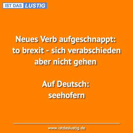 Lustiger BilderSpruch - Neues Verb aufgeschnappt: to brexit - sich...