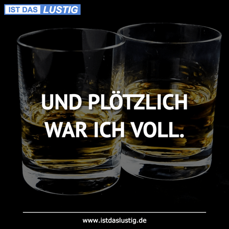 Lustiger BilderSpruch - UND PLÖTZLICH WAR ICH VOLL.