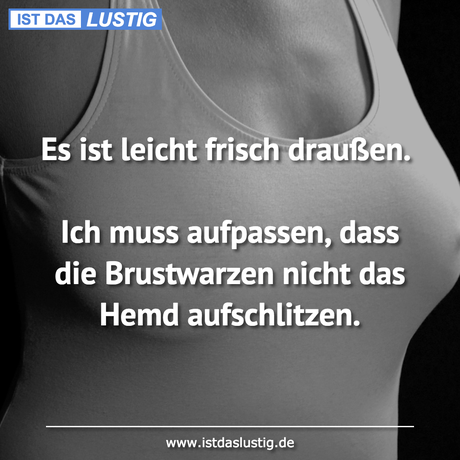 Lustiger BilderSpruch - Es ist leicht frisch draußen.  Ich muss...