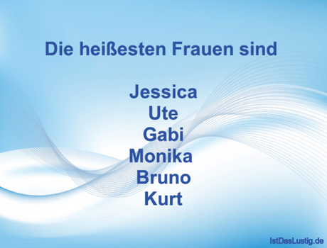 Lustiger BilderSpruch - Die heißesten Frauen sind   Jessica Ute Gabi...
