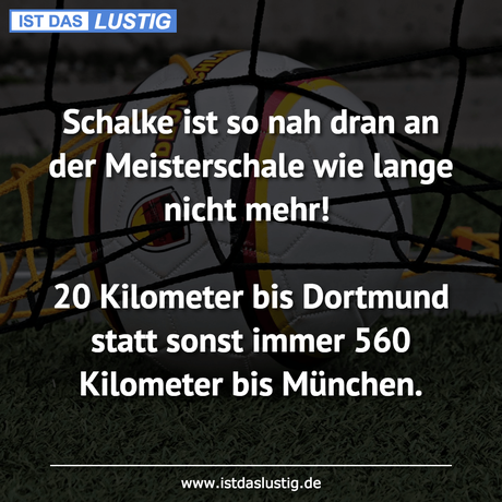Lustiger BilderSpruch - Schalke ist so nah dran an der Meisterschale...