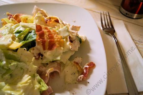 Wenn das Mittagessen schwer war, gibt es Abends bei uns Salat #Rezept #SchinkenKäseSalat #Bacon
