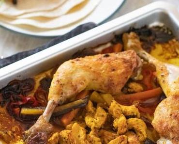 Hähnchen Shawarma mit Röstgemüse