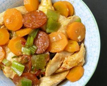 Hühnchen mit Chorizo aus dem Dampf