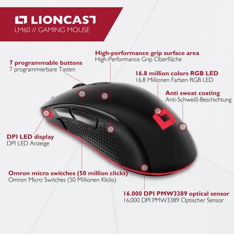 Lioncast LM60 - Neue Pro Gaming Maus veröffentlicht