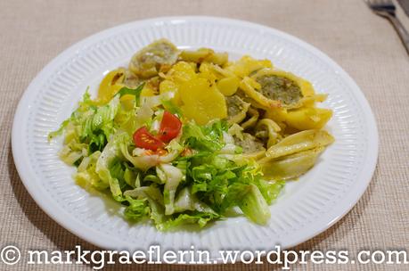 Feierabendküche: Gebratene Maultaschen und Endiviensalat mit Knoblauchdressing