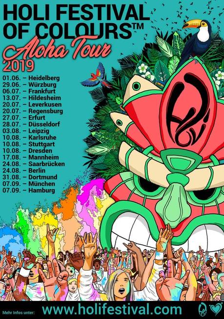 Holi Festival of Colours 2019 – Das bunteste Festival der Welt gastiert bundesweit in 18 Städten