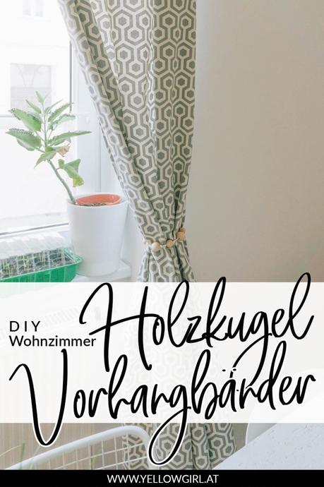 DIY Wohnzimmer: DIY Holzkugel Vorhangbänder