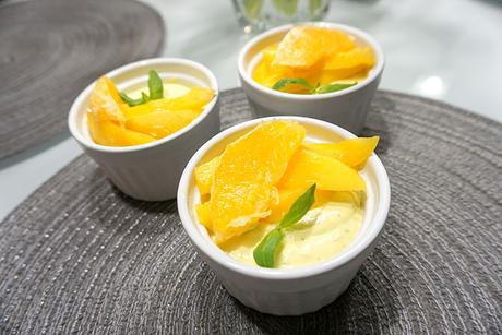 Mango-Orangen-Creme mit Basilikum