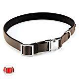PetTec Hundehalsband aus Trioflex mit Polsterung, Wetterfest, Wasserabweisend, Robust in 3 Größen (S (30-40cm), Slim Edition Braun)