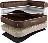 Knuffelwuff Orthopädisches Eck Hundebett Arizona waschbar Hunde ortho bed Hundesofa Hundekorb Hundekörbchen orthopädisch memory Braun 83 x 63cm