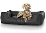 Knuffelwuff Hundebett gesteppt Hundekissen Hundekörbchen Hunesofa Milan Schwarz, M 85 x 63cm