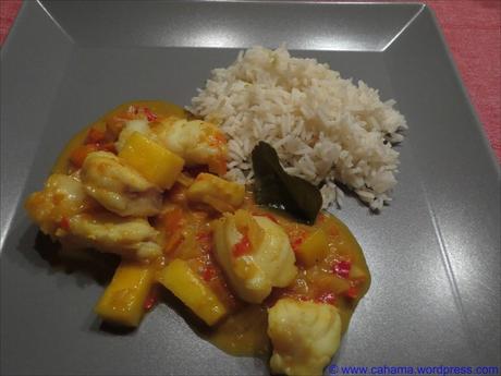 Kreolisches Curry mit Seeteufel und Mango