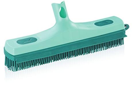 Leifheit Gummibesen Click System, mit hygienischen Supraborsten, Besen für Innen- und Außenbereich, Besen mit Gummiborsten für gründliche Reinigung