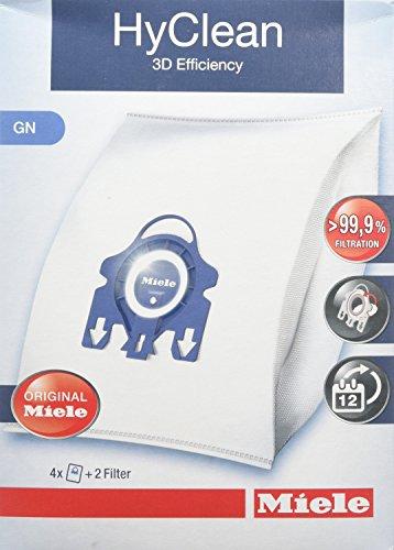 Miele 9917730 Staubbeutel HyClean 3D, Inhalt: 4 Staubbeutel , 1 Air Clean Abluftfilter für saubere Raumlauft, 1 Motorschutzfilter, blau
