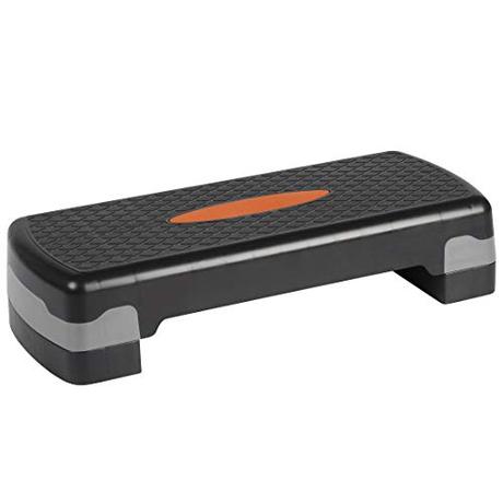 Ultrafit Aerobic Step/Steppbrett/Aerobic Fitness Stepper, höhenverstellbar,Schwarz/Orange