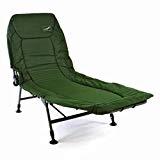 Divero Profi Karpfenliege Campingliege mit 6 Schlammfüßen Angelliege grün