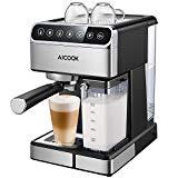 Aicook Touchscreen Kaffeemaschine, 15 Bar Espressomaschine mit Touch-Digital-Bildschirm, Espresso-Siebträgermaschine, Milchaufschäumer für Cappuccino und Latte, 1.8L Tank und Milchbehälter, Edelstahl