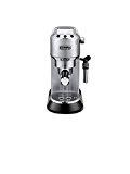De’Longhi Dedica EC 685.M Espresso Siebträgermaschine | 15 bar |  Professionelle Milchschaum Düse| Füllmenge 1 l | Vollmetallgehäuse | Auch für Pads geeignet | Silber