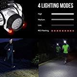 LE Stirnlampen, 4 Helligkeiten zu wahlen, LED Kopflampe, leicht und superhell, ideal für Wandern, Camping, Ausflug, AAA Batterien Inklusive