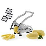 Westmark Pommes-frites Schneider und Gemüse-/Obststiftler mit drei Messereinsätzen und Stempel, Rostfreie Edelstahl-Schneideinsätze, Pomfri-Perfect, Silber, 11812260