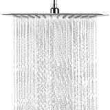 Panasole Regendusche Duschkopf Edelstahl Regenbrause Anti-Kalk-Düsen Duschkopf Wasserfall Quadratisch Regenduschkopf 30 x 30 cm / 12 Zoll