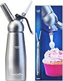Innovee, Sahnebereiter (500 ml), Profi-Schlagsahne-Spender aus Aluminium, mit 3 Dekorations-Düsen und Dessert-Rezepten (E-Book, eventuell nicht in deutscher Sprache). Verwendet Standard N20 Patronen (nicht im Lieferumfang enthalten)