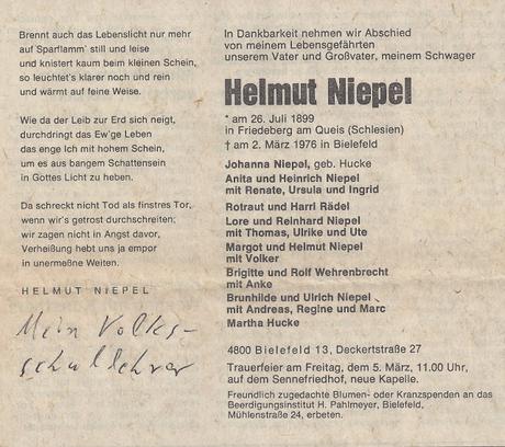 In memoriam Helmut Niepel