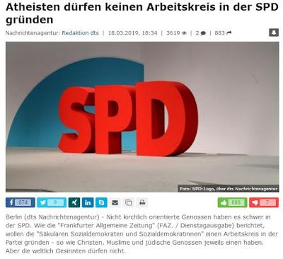 Ausgrenzung und Diskriminierung: Verantwortliche bekämpfen säkularen Arbeitskreis in der SPD