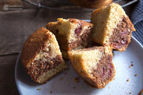 Saftige Kirsch-Muffins mit Marzipan