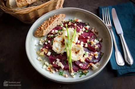 Rote Bete Carpaccio mit gebackenem Ziegenkäse