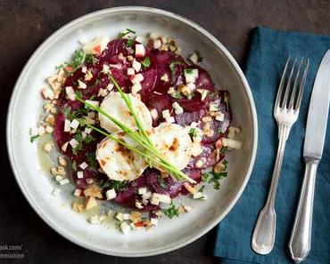 Rote Bete Carpaccio mit gebackenem Ziegenkäse