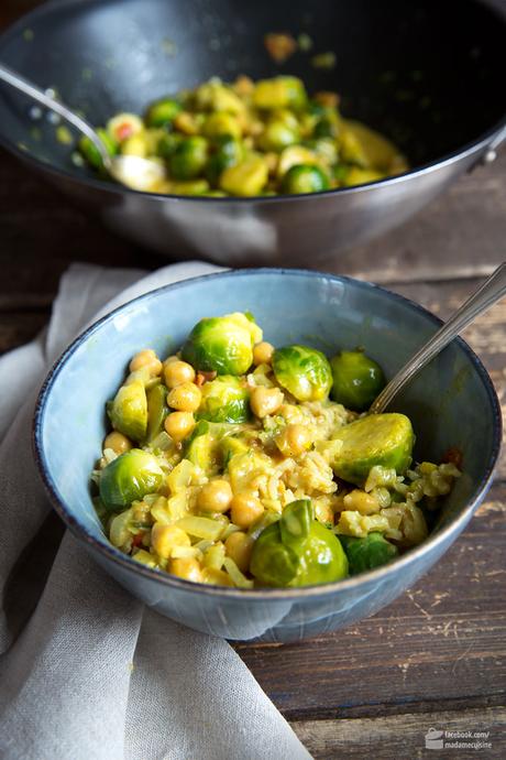 Rosenkohl-Curry mit Kichererbsen