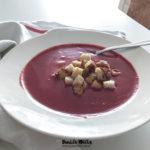 Vegane Rote Bete Suppe aus dem Thermomix mit glutenfreien Croutons