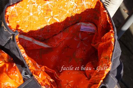 Tasche mit Blüten in orange