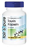 Taurin 650mg, vegan, ohne Magnesiumstearat, 180 Taurin-Kapseln