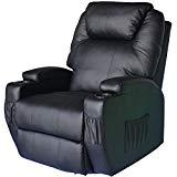 HOMCOM Massagesessel Relaxsessel mit Wärmefunktion Fernsehsessel Sessel Schwarz