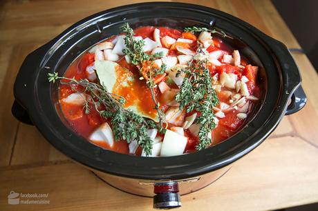 Lammragout mit gebackenen Tomaten