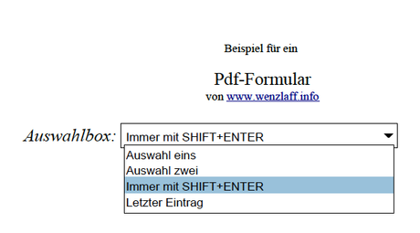 OpenOffice Quickie: Wie können Auswahlboxen für PDF-Formulare mit mehreren Werten erstellt werden?