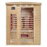 Home Deluxe – Infrarotkabine – Tropical L – Keramikstrahler– Holz: Hemlocktanne - Maße: 110 x 153 x 190 cm – inkl. vielen Extras und komplettem Zubehör