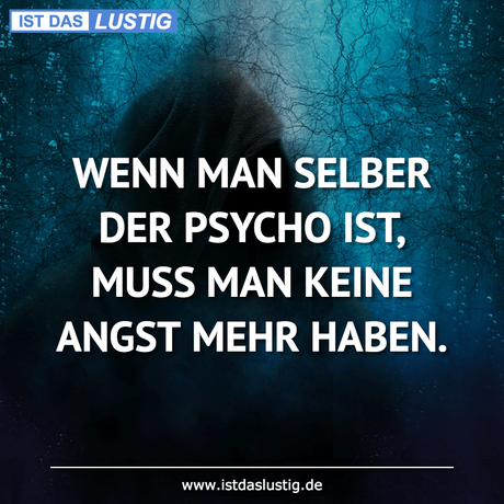 Lustiger BilderSpruch - WENN MAN SELBER DER PSYCHO IST, MUSS MAN KEINE...