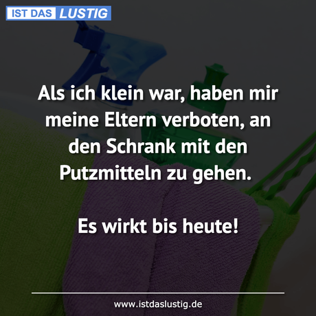 Lustiger BilderSpruch - Als ich klein war, haben mir meine Eltern...