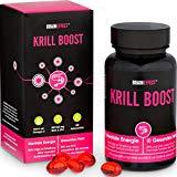 BRAINEFFECT KRILLÖL BOOST | 1180mg pro Tagesdosis | 60 Kapseln | Antarktis Krill | Hochdosierte Omega 3 Fettsäuren | reich an EPA, DHA und Astaxanthin | Aus zertifiziertem Wildfang | mit Vanille