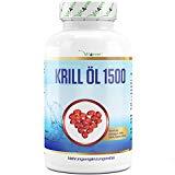 Vit4ever Krill Öl 1500 - 135 Kapseln - 1500 mg pro Tagesportion - Reich an EPA + DHA + Astaxanthin + Phospholipide + Omega 3 Fettsäuren - Laborgeprüftes Antarktis Krillöl - Hochdosiert - Premium Qualität