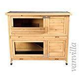 vanvilla Hasenstall NATUR Kaninchenstall Kleintierstall Hasenkäfig zweistöckig