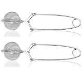 COM-FOUR 2x Teezange,Teeei aus Edelstahl, Teesieb für Teeliebhaber, Ø 4 cm (02 Stück - Ø 4 cm)