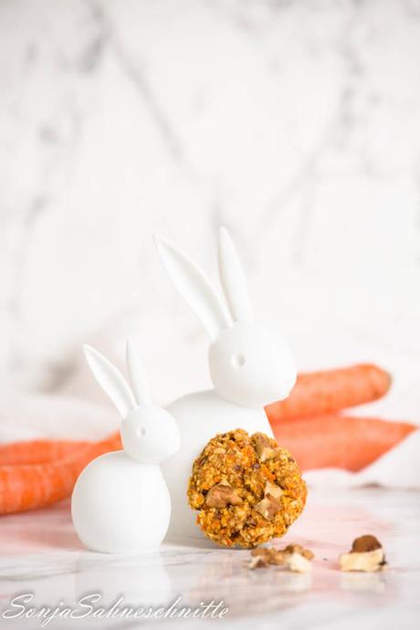 Rezept für einfache, vegane und gesunde  Karotten-Kekse zu Ostern oder Energy-Bals