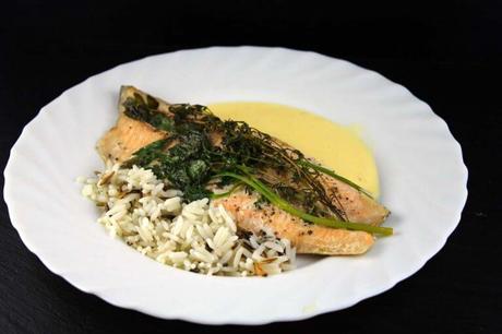 Saiblingfilet auf Limettenschaum