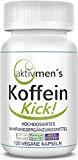Koffein Kapseln HOCHDOSIERT - 200 mg pro Kapsel - VEGAN - 120 Koffeinkapseln | 4-Monatspackung | 1 Dose (1 x 30 g) hergestellt in Deutschland, ohne Magnesiumstearat + ohne Füllstoffe