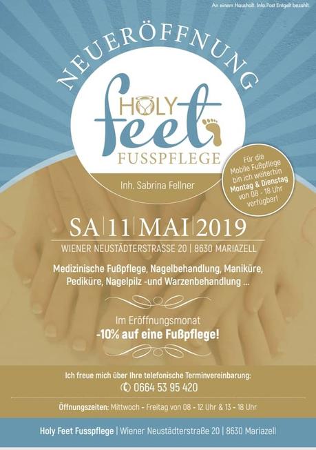 NEUERÖFFNUNG: Holyfeet Fußpflege – Sabrina Fellner
